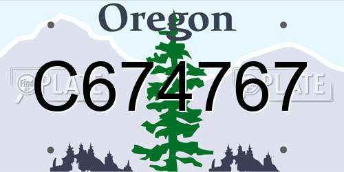 C674767 Oregon License Plate