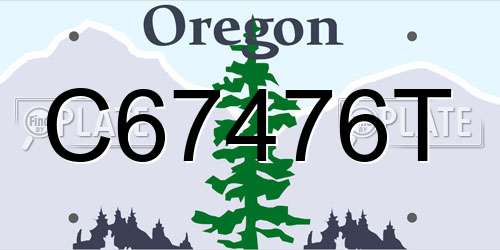 C67476T Oregon License Plate