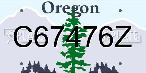 C67476Z Oregon License Plate