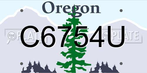 C6754U Oregon License Plate
