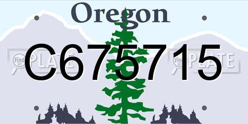 C675715 Oregon License Plate