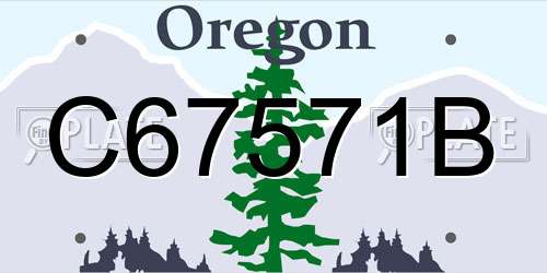 C67571B Oregon License Plate