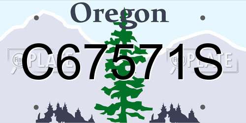 C67571S Oregon License Plate