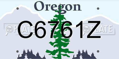 C6761Z Oregon License Plate