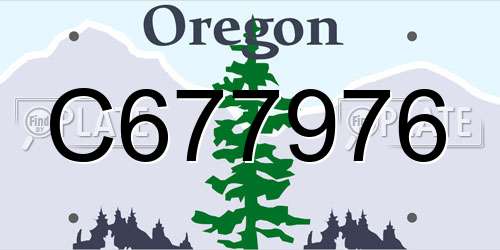 C677976 Oregon License Plate