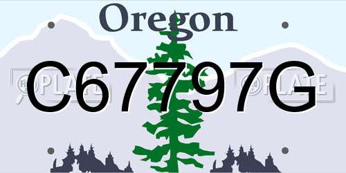 C67797G Oregon License Plate