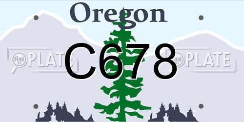 C678 Oregon License Plate