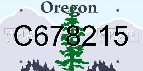 C678215 Oregon License Plate