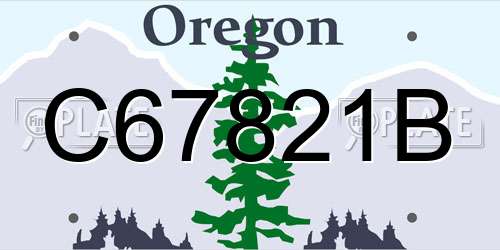 C67821B Oregon License Plate