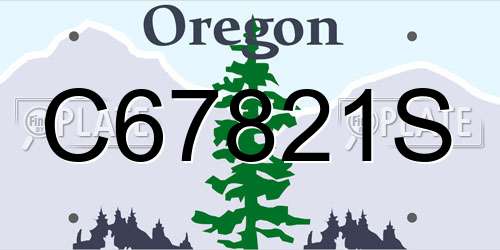 C67821S Oregon License Plate