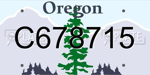 C678715 Oregon License Plate