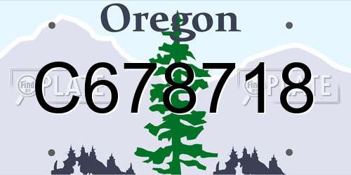 C678718 Oregon License Plate