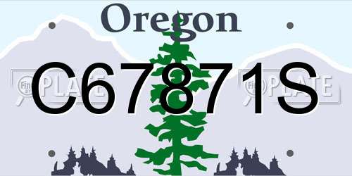 C67871S Oregon License Plate