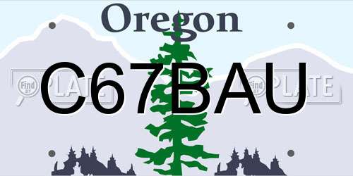 C67BAU Oregon License Plate