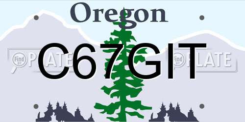 C67GIT Oregon License Plate