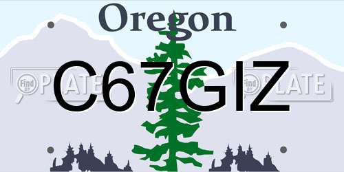 C67GIZ Oregon License Plate