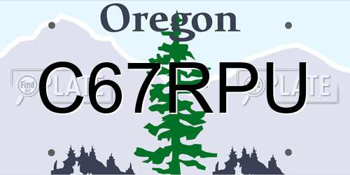 C67RPU Oregon License Plate