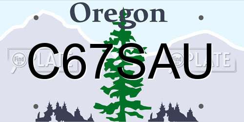 C67SAU Oregon License Plate