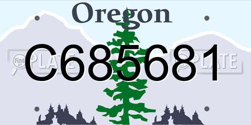 C685681 Oregon License Plate
