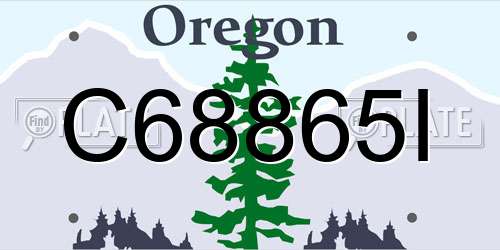 C68865I Oregon License Plate