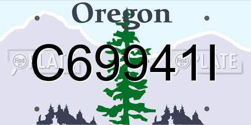 C69941I Oregon License Plate