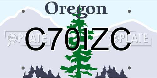 C70IZC Oregon License Plate