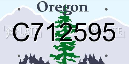 C712595 Oregon License Plate