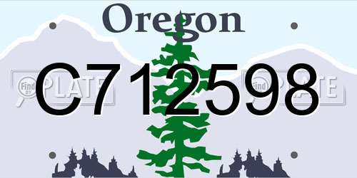 C712598 Oregon License Plate