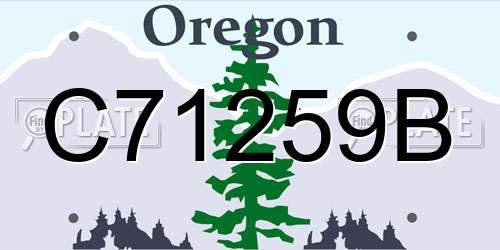 C71259B Oregon License Plate
