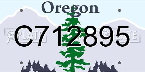 C712895 Oregon License Plate