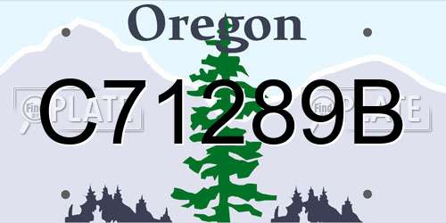 C71289B Oregon License Plate