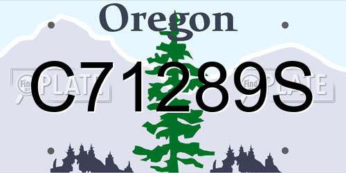 C71289S Oregon License Plate