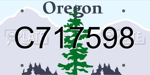 C717598 Oregon License Plate