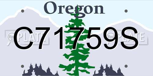 C71759S Oregon License Plate