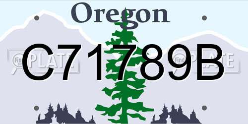 C71789B Oregon License Plate