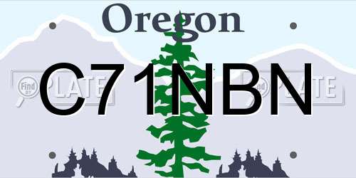 C71NBN Oregon License Plate