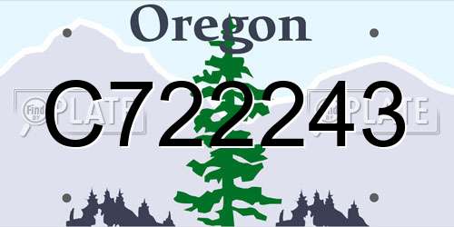 C722243 Oregon License Plate