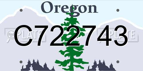 C722743 Oregon License Plate