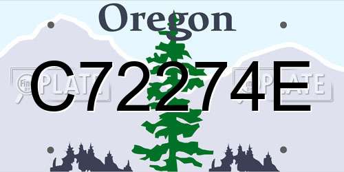 C72274E Oregon License Plate