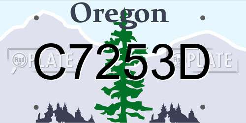 C7253D Oregon License Plate