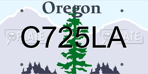 C725LA Oregon License Plate