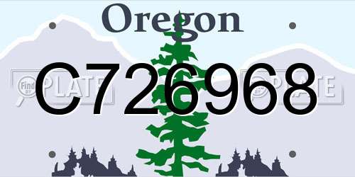 C726968 Oregon License Plate