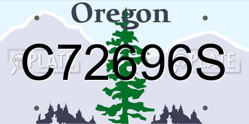 C72696S Oregon License Plate