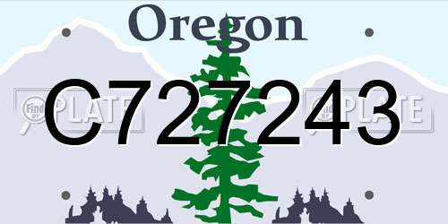 C727243 Oregon License Plate