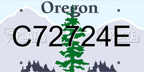C72724E Oregon License Plate