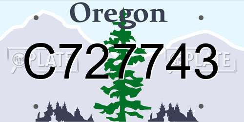 C727743 Oregon License Plate