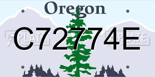 C72774E Oregon License Plate
