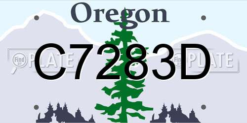C7283D Oregon License Plate
