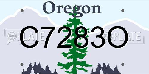 C7283O Oregon License Plate