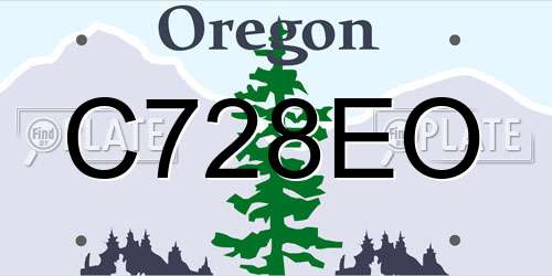C728EO Oregon License Plate